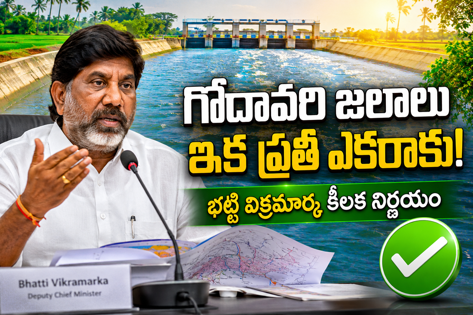 గోదావరి జలాల పూర్తి వినియోగమే లక్ష్యం: డిప్యూటీ సీఎం భట్టి విక్రమార్క